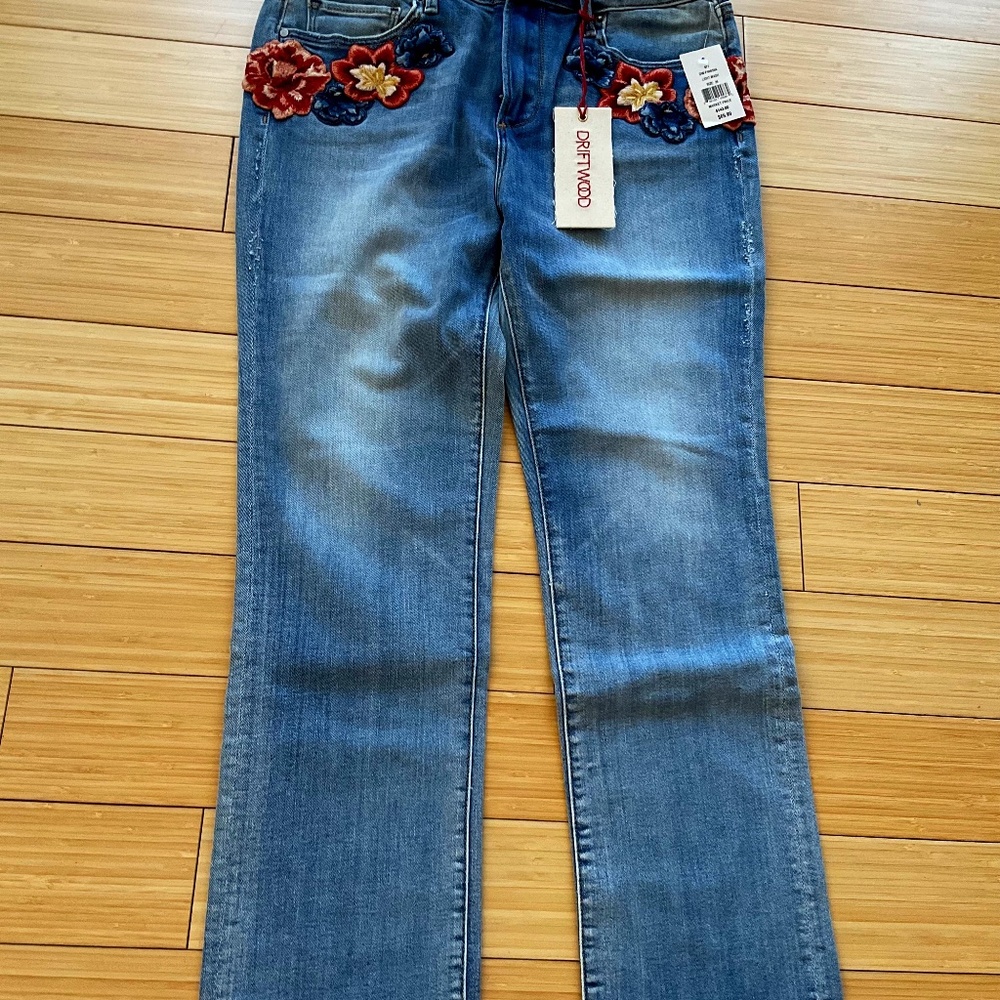 Driftwood embroidered jeans